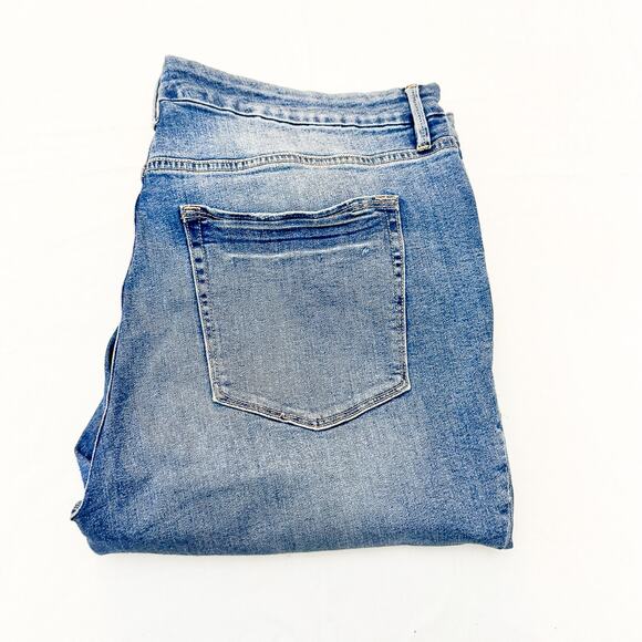 Good American Good Leg Crop Stretch Denim Jeans GLCRE873T Blue473 SIze 24 Plus - Picture 1 of 8